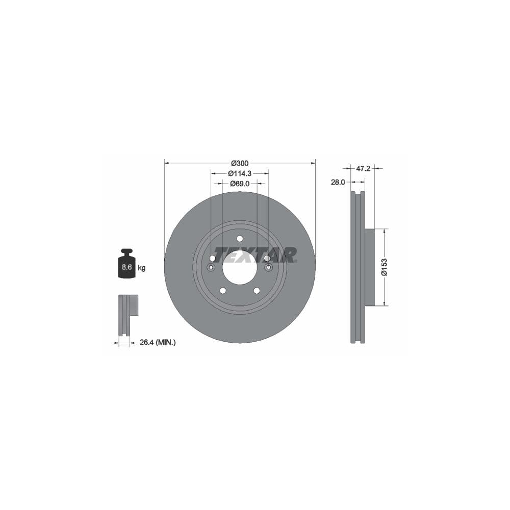 Disc frana TEXTAR 92166505