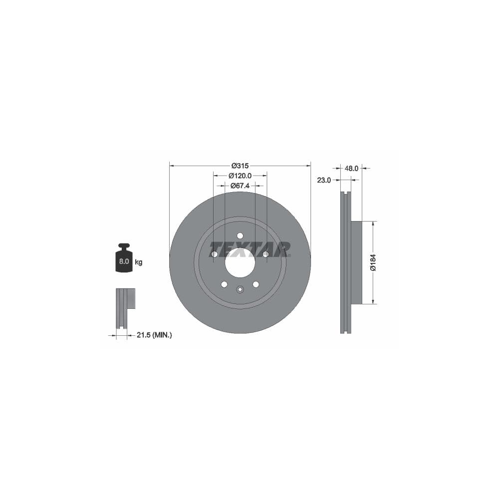Disc frana TEXTAR 92187303