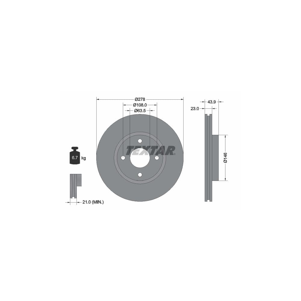 Disc frana TEXTAR 92252403