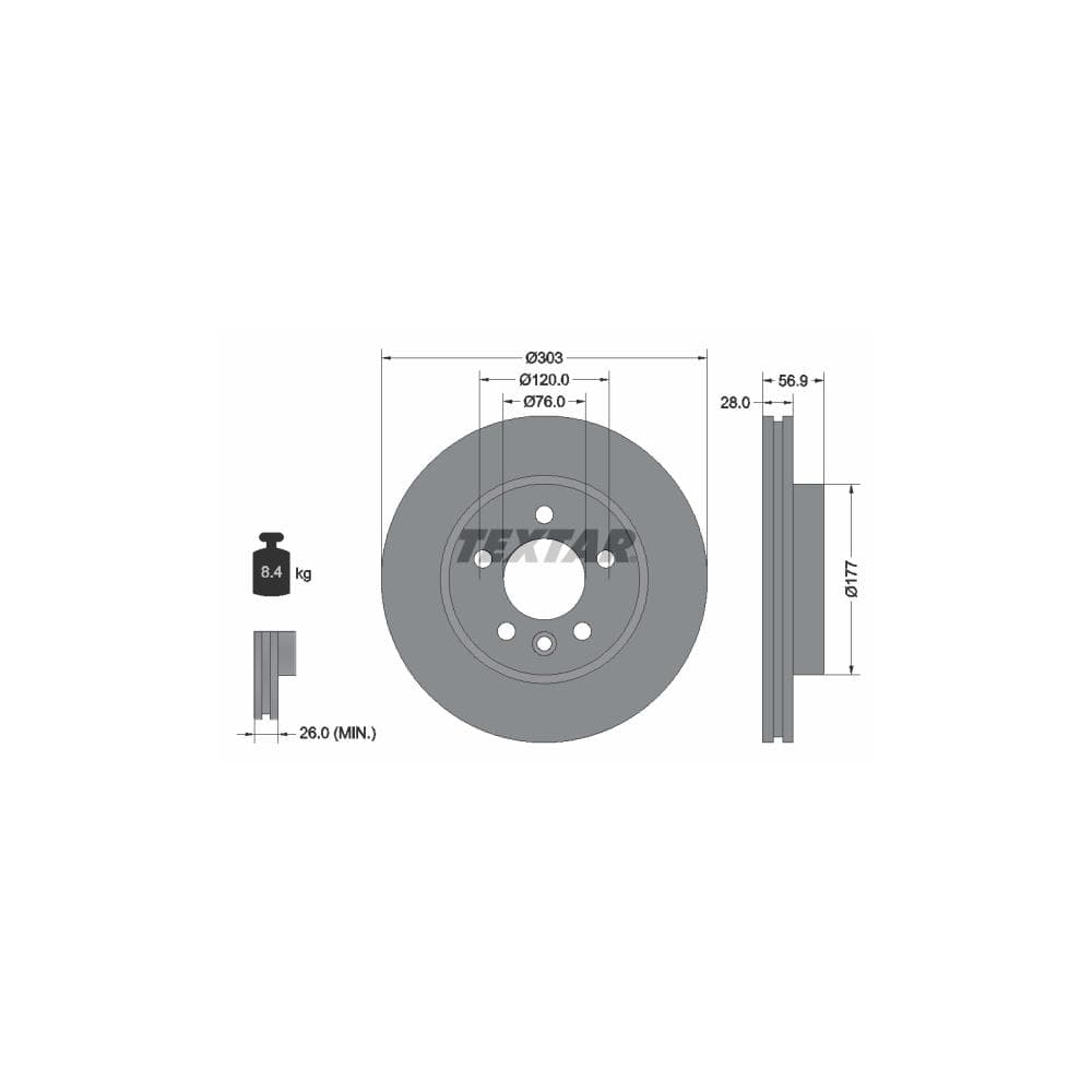 Disc frana TEXTAR 92228905