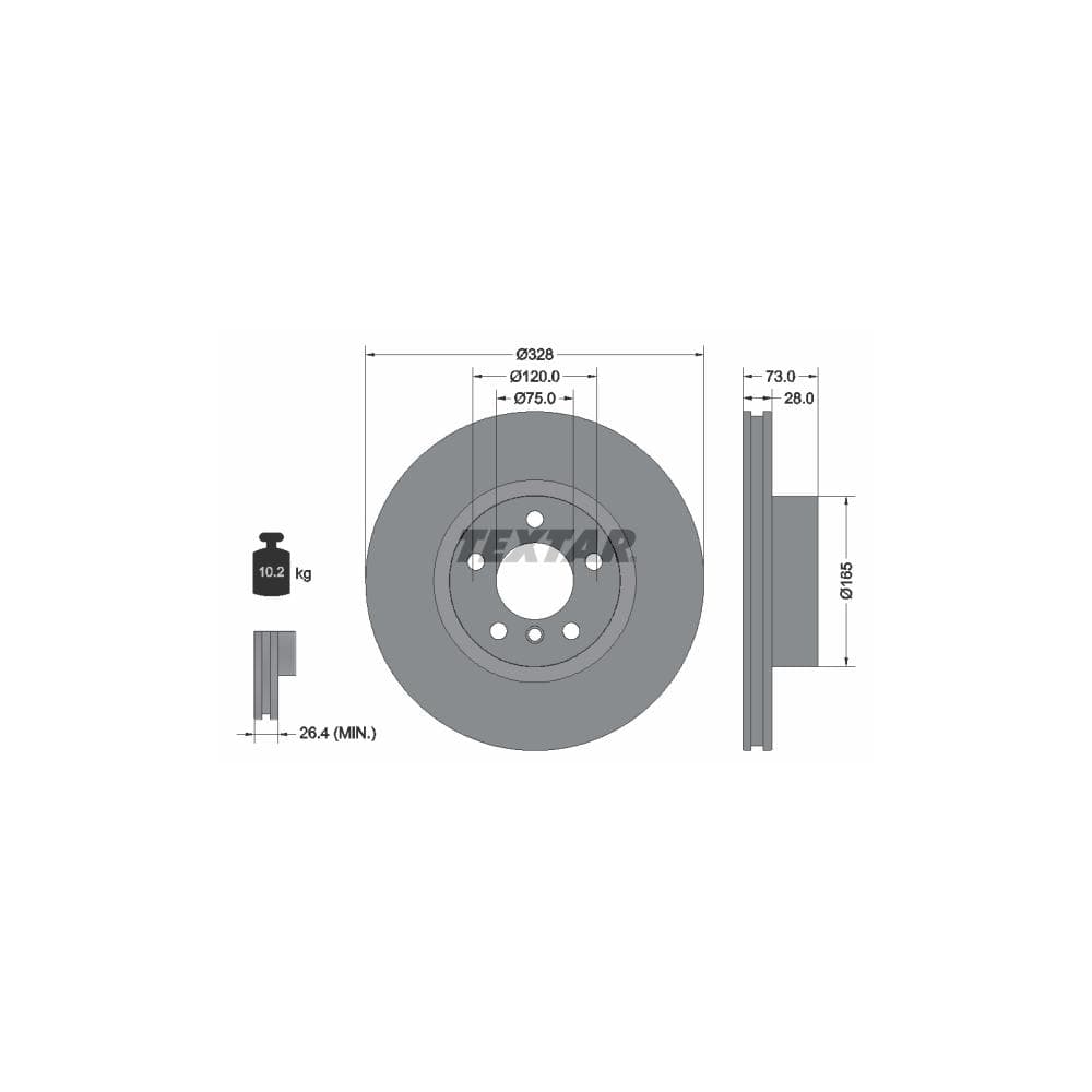 Disc frana TEXTAR 92257105