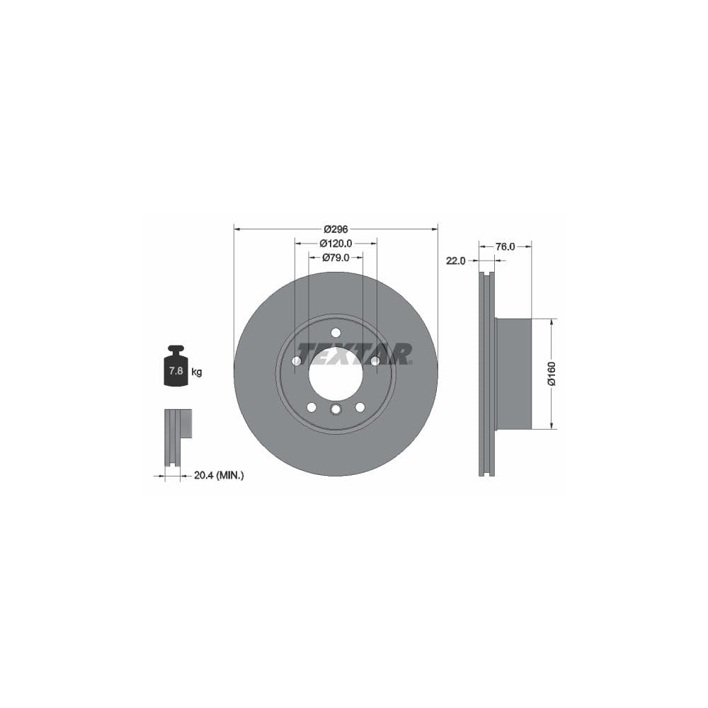 Disc frana TEXTAR 92075005