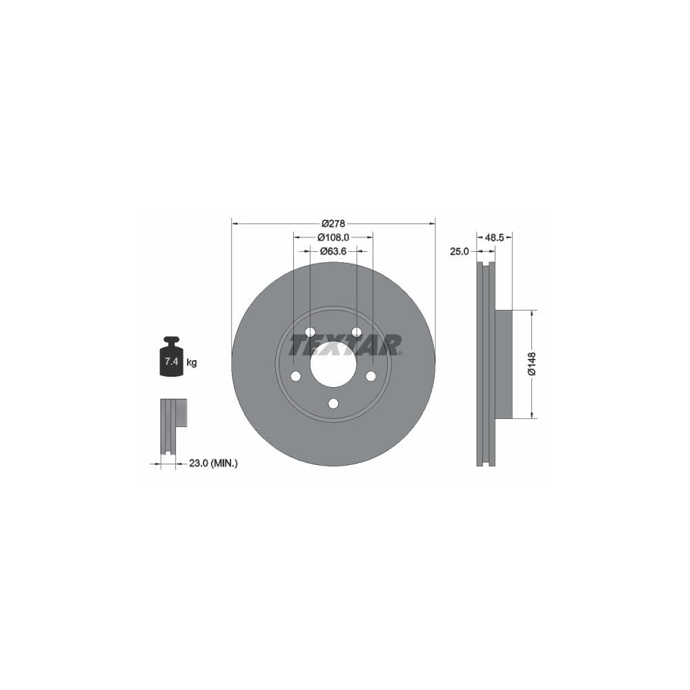 Disc frana TEXTAR 92141205