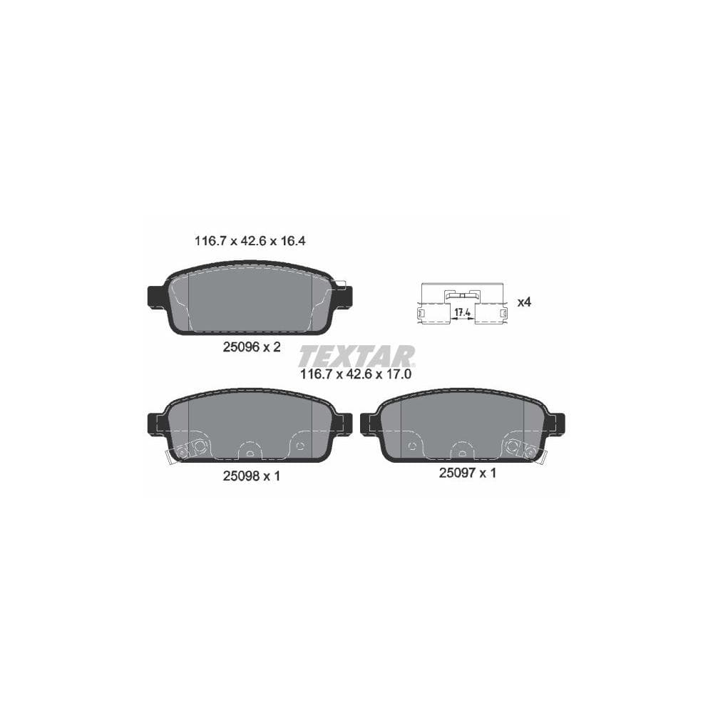 Set placute frana disc TEXTAR 2509602