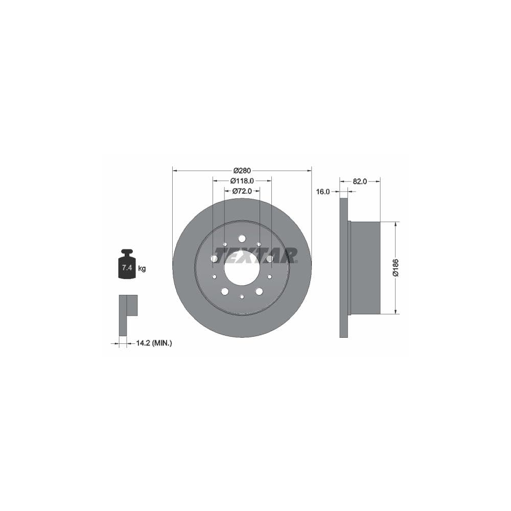 Disc frana TEXTAR 92157403