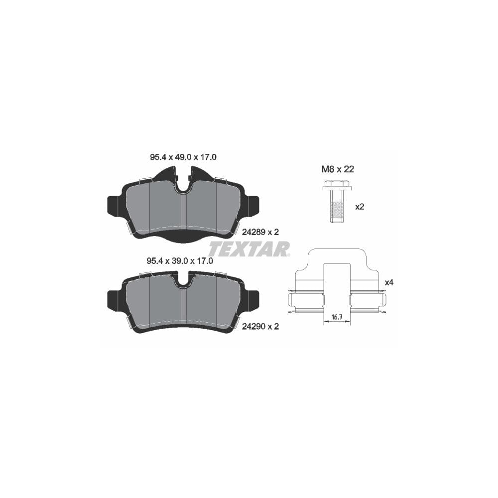 Set placute frana disc TEXTAR 2428901