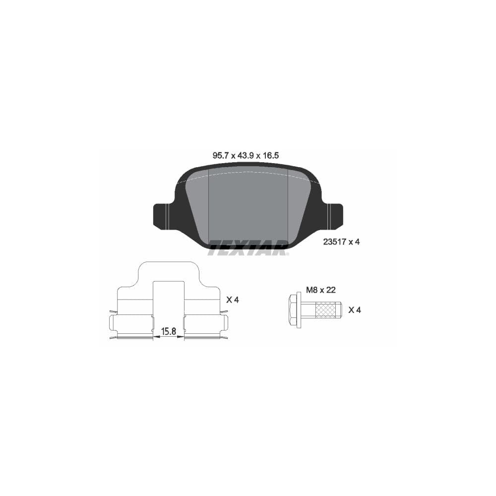 Set placute frana disc TEXTAR 2351703