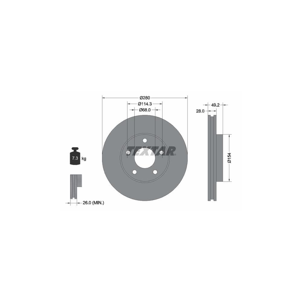 Disc frana TEXTAR 92109403
