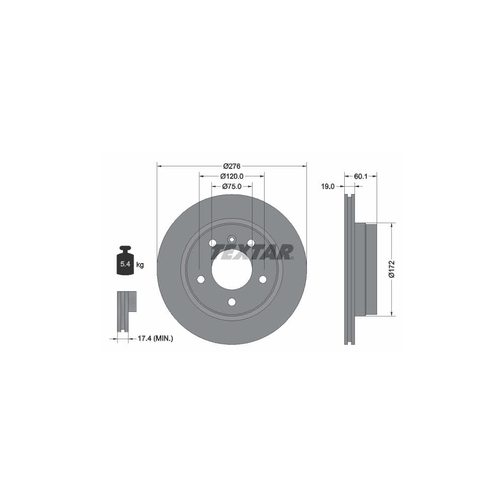 Disc frana TEXTAR 92072403