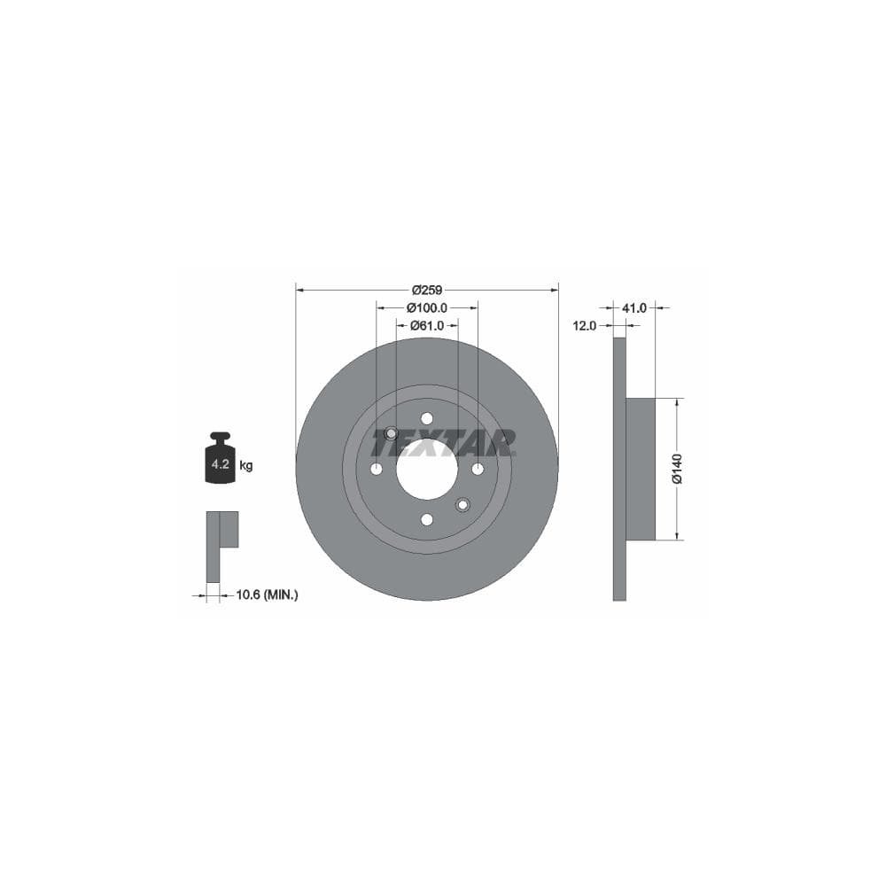 Disc frana TEXTAR 92175103