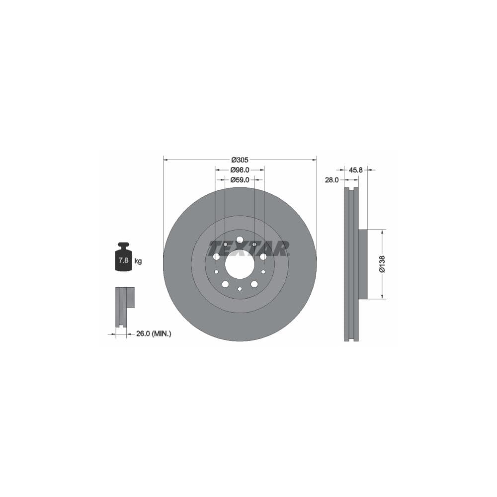 Disc frana TEXTAR 92237603