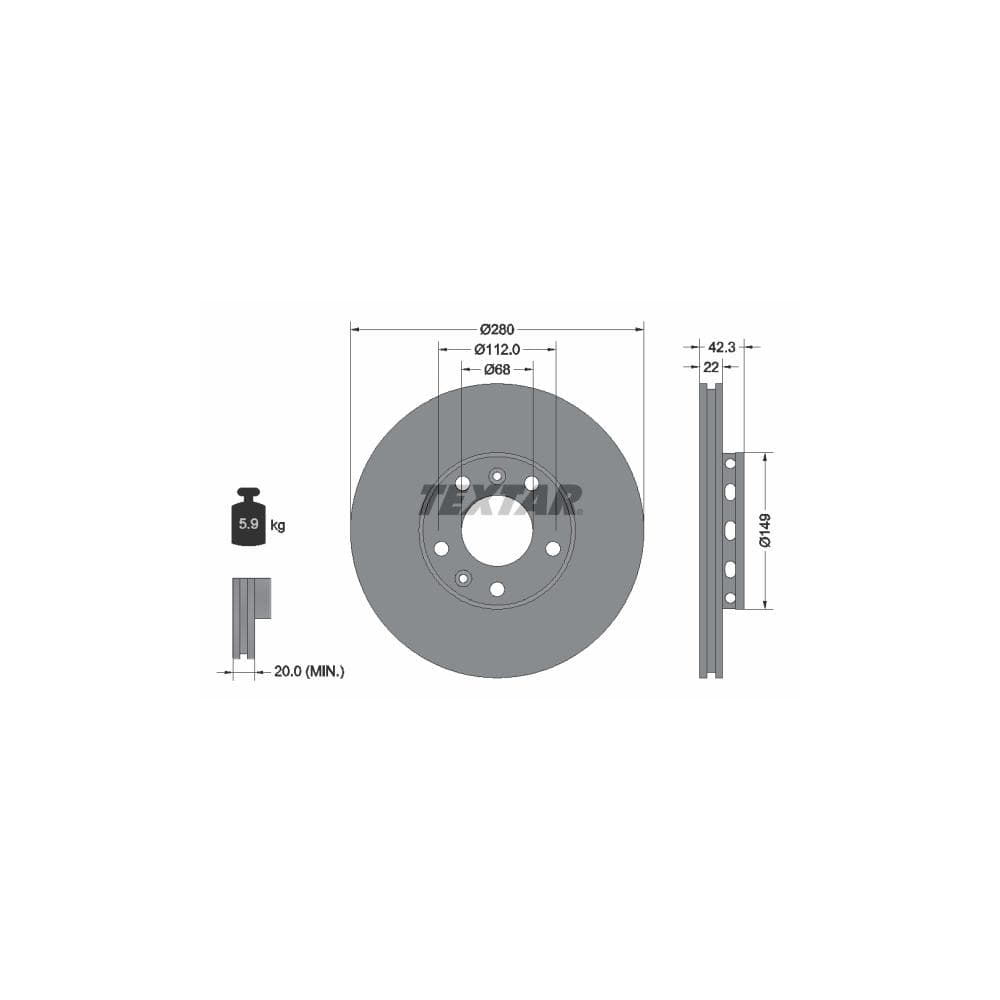 Disc frana TEXTAR 92152203