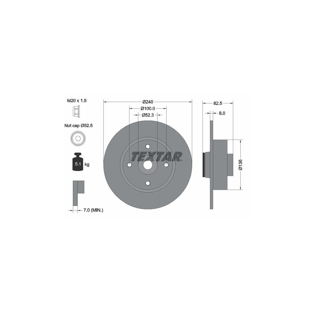 Disc frana TEXTAR 92154403