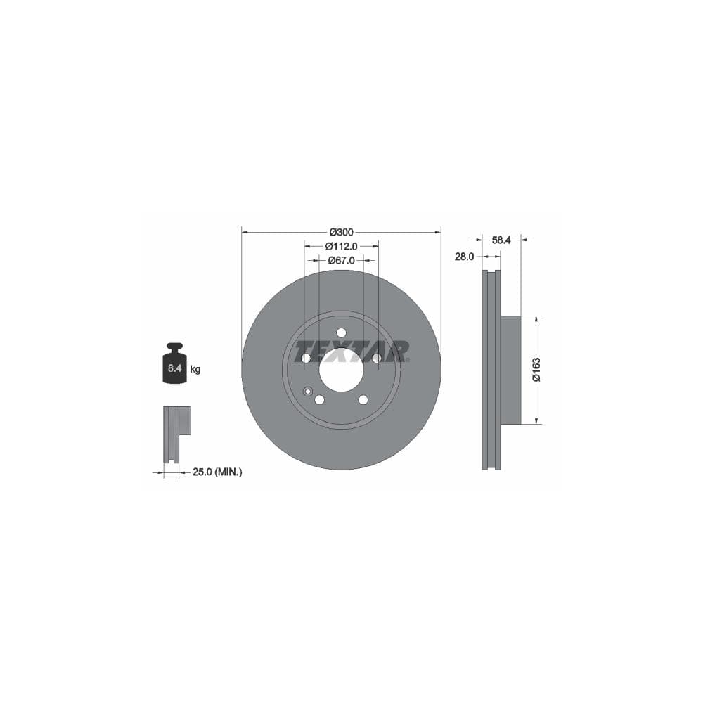 Disc frana TEXTAR 93123403