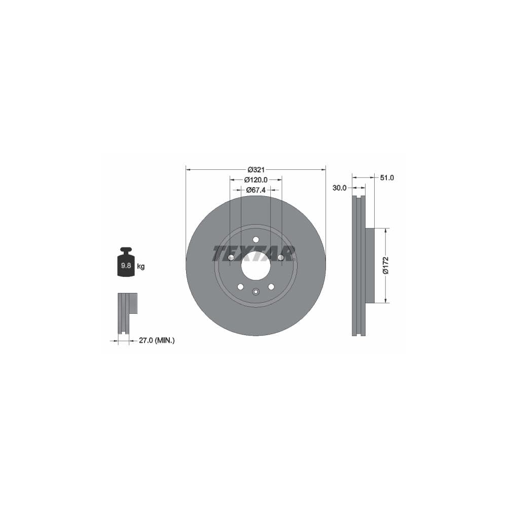 Disc frana TEXTAR 92187005