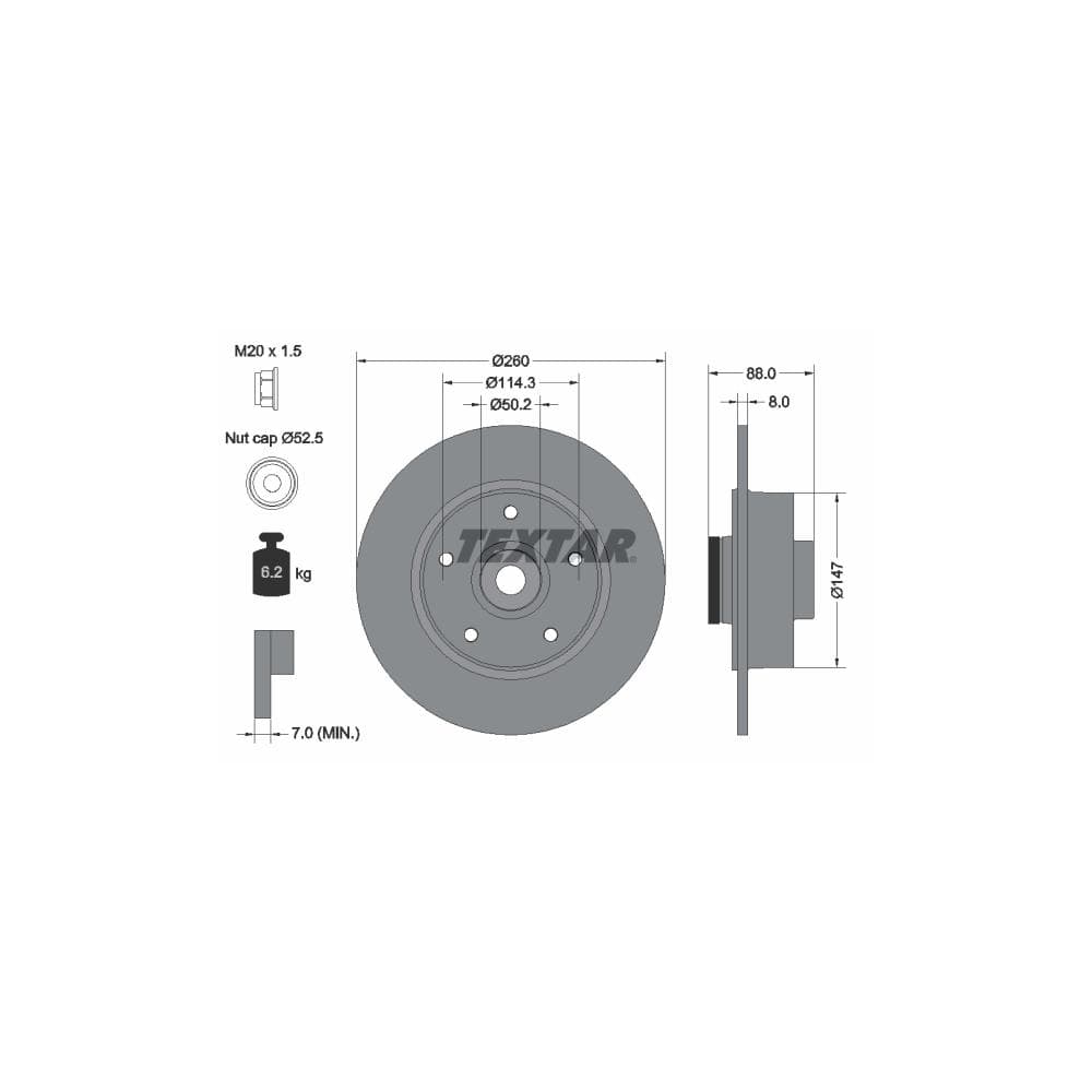 Disc frana TEXTAR 92196003