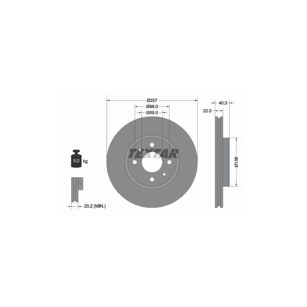 Disc frana TEXTAR 92069603