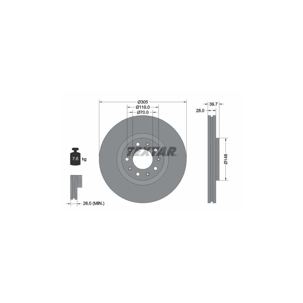 Disc frana TEXTAR 92220803