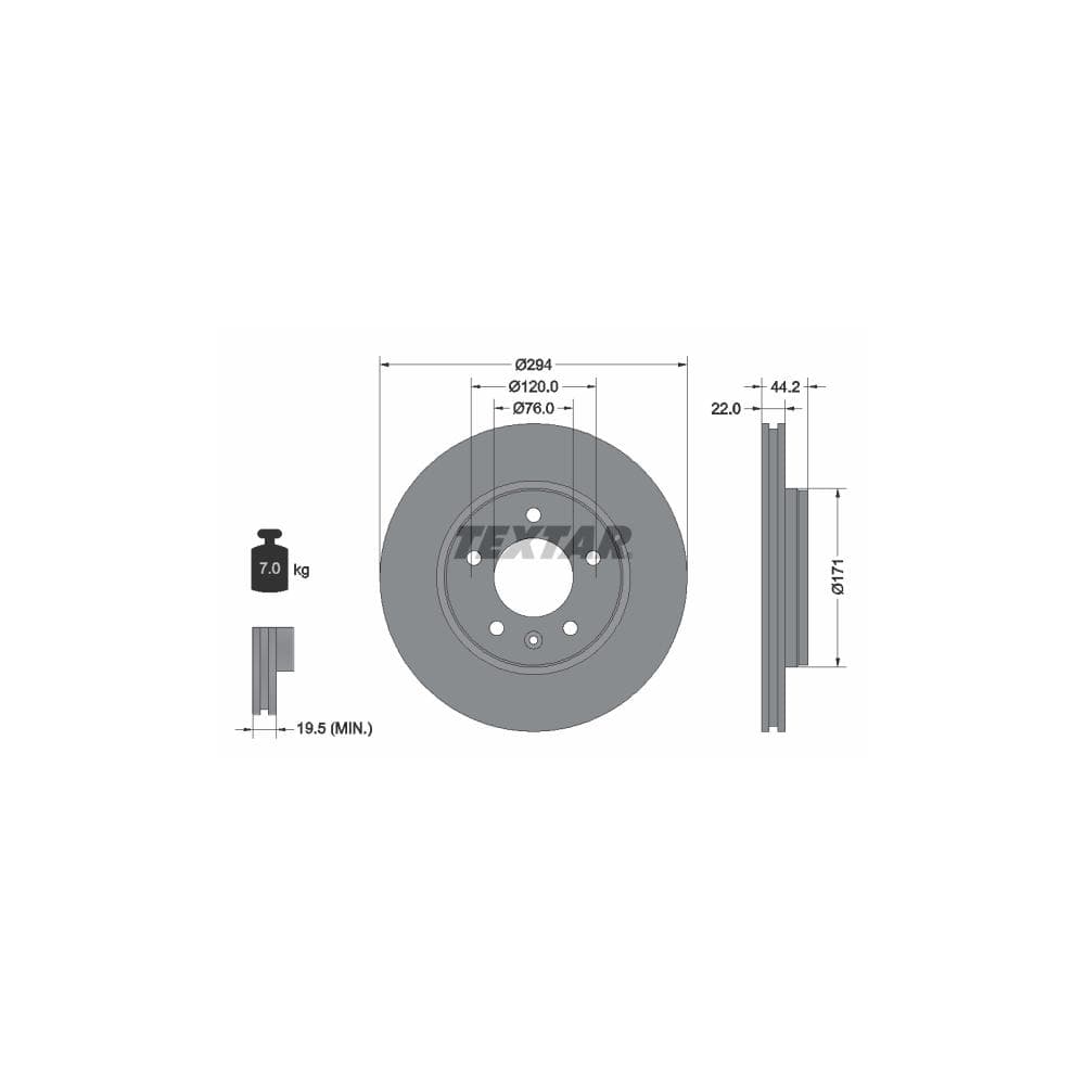 Disc frana TEXTAR 92121403