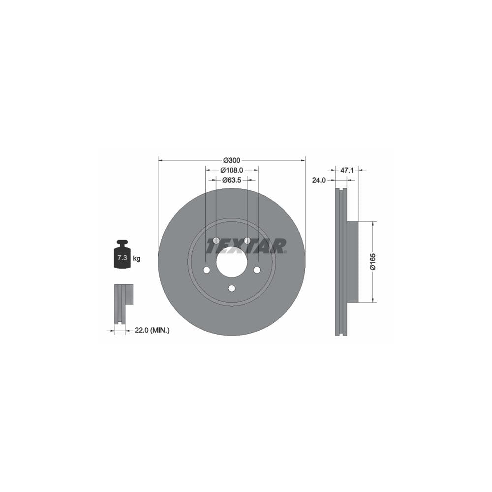Disc frana TEXTAR 92109605