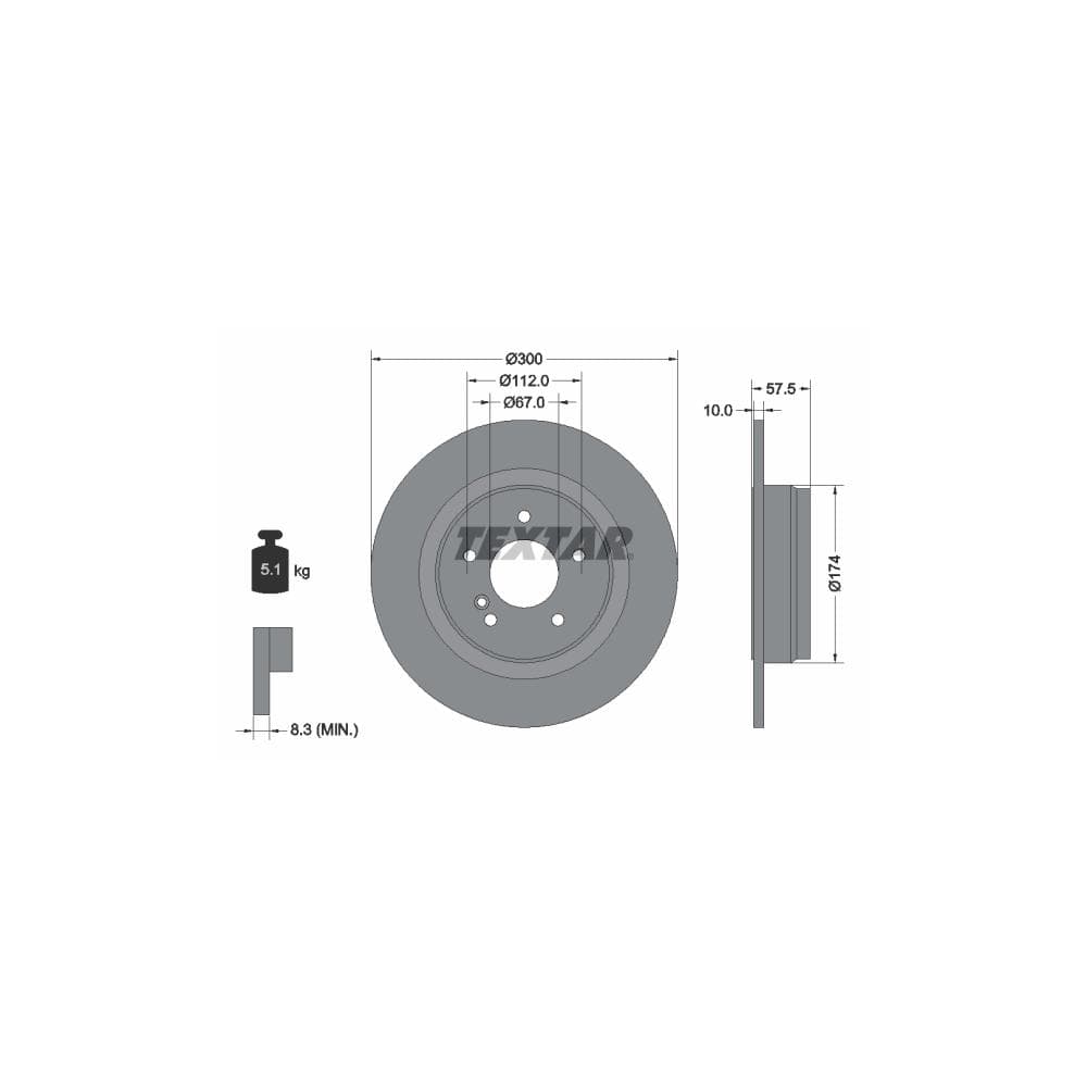 Disc frana TEXTAR 92163303