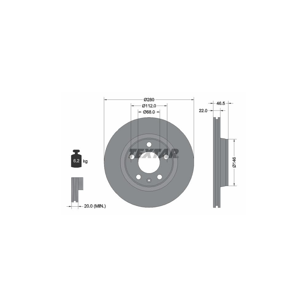 Disc frana TEXTAR 92083505