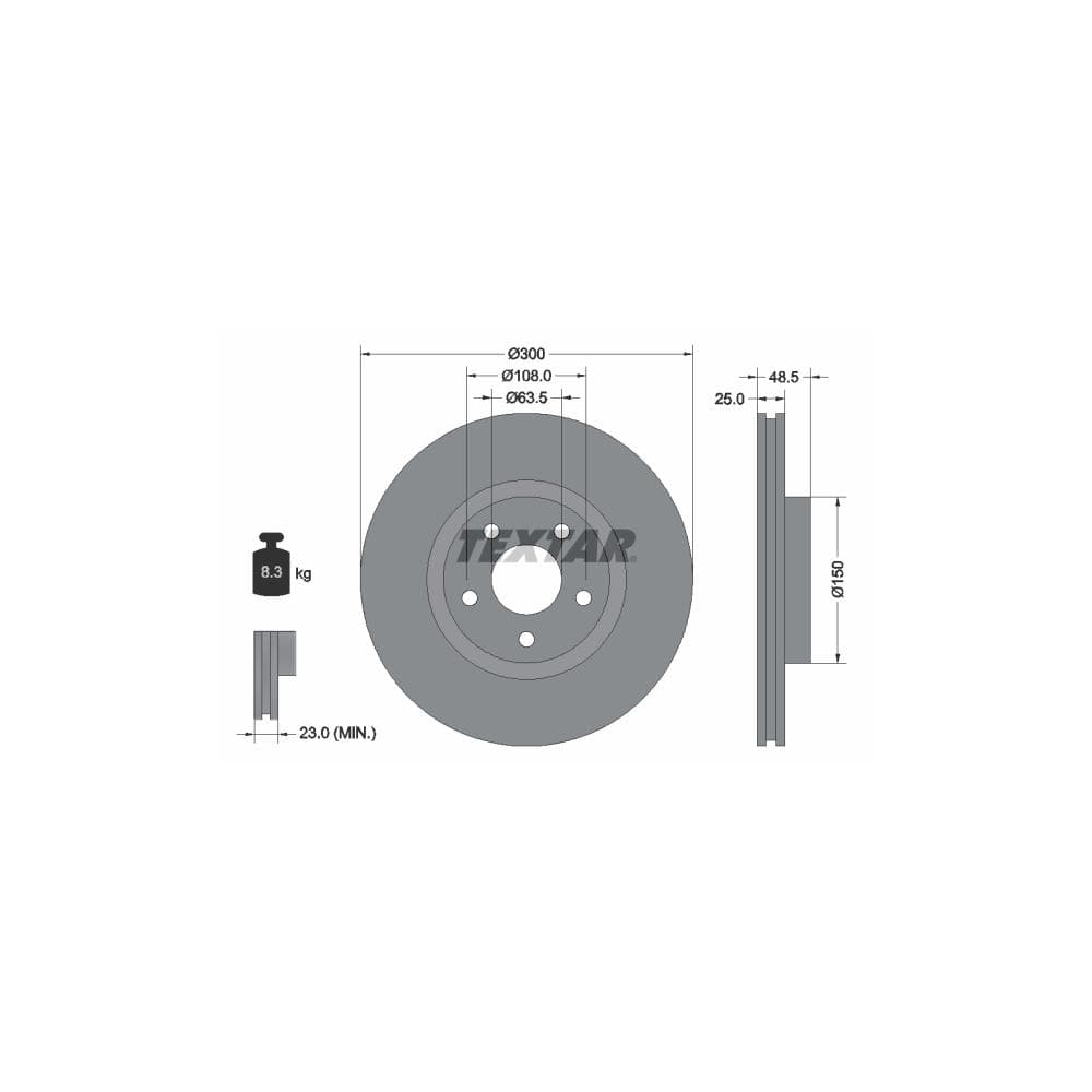 Disc frana TEXTAR 92141305