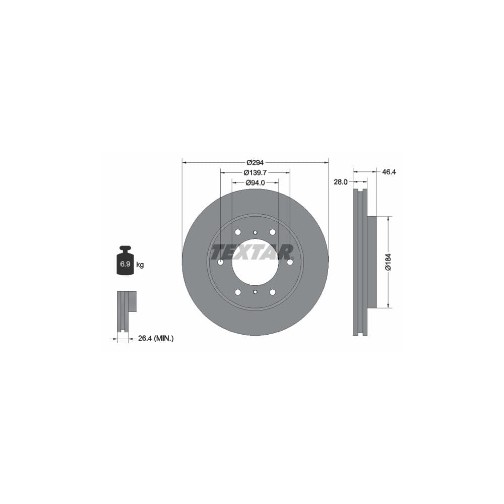 Disc frana TEXTAR 92180205