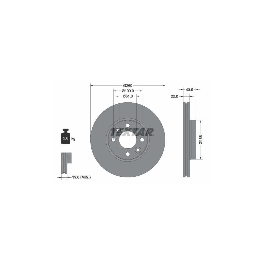 Disc frana TEXTAR 92119203