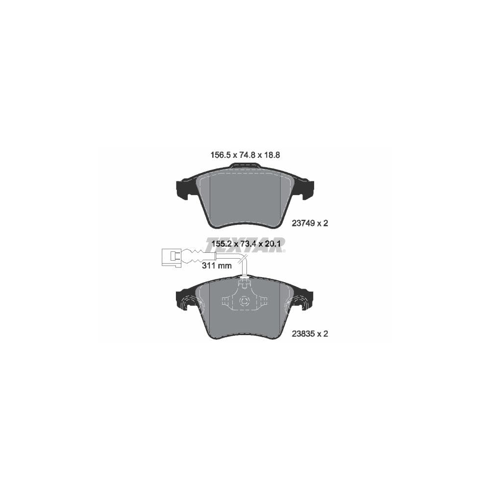 Set placute frana disc TEXTAR 2374901