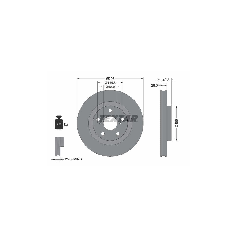 Disc frana TEXTAR 92168803