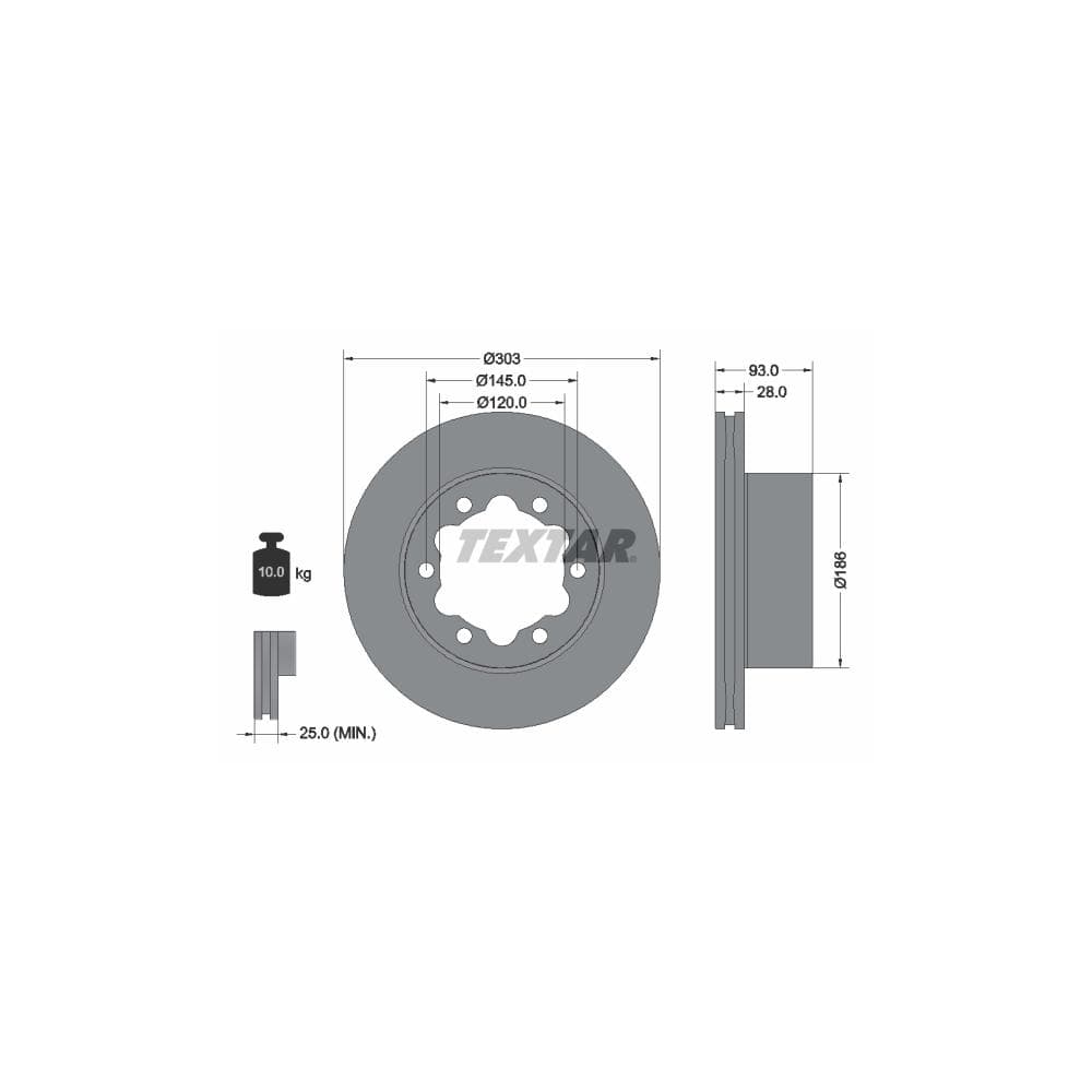 Disc frana TEXTAR 93143403