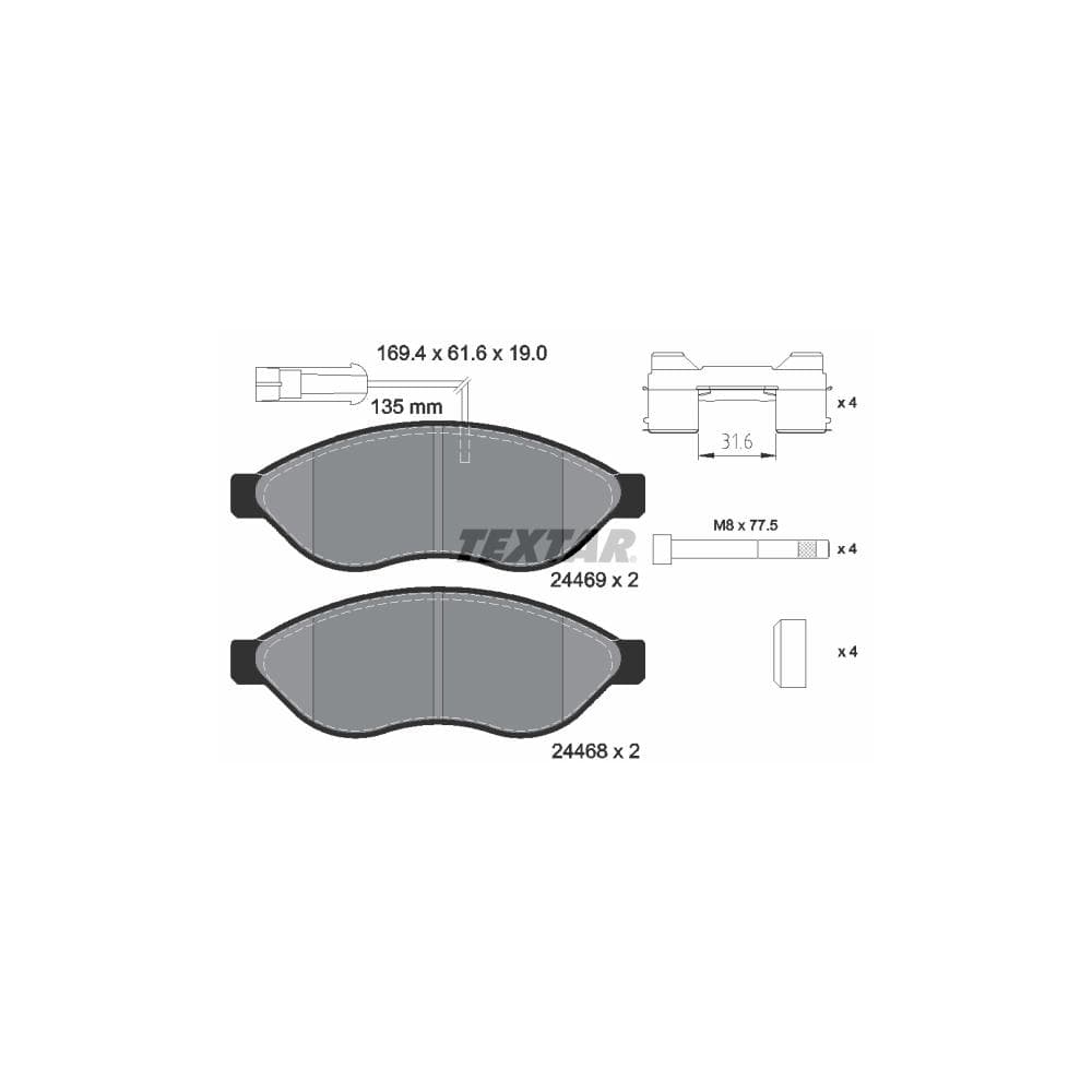 Set placute frana disc TEXTAR 2446902