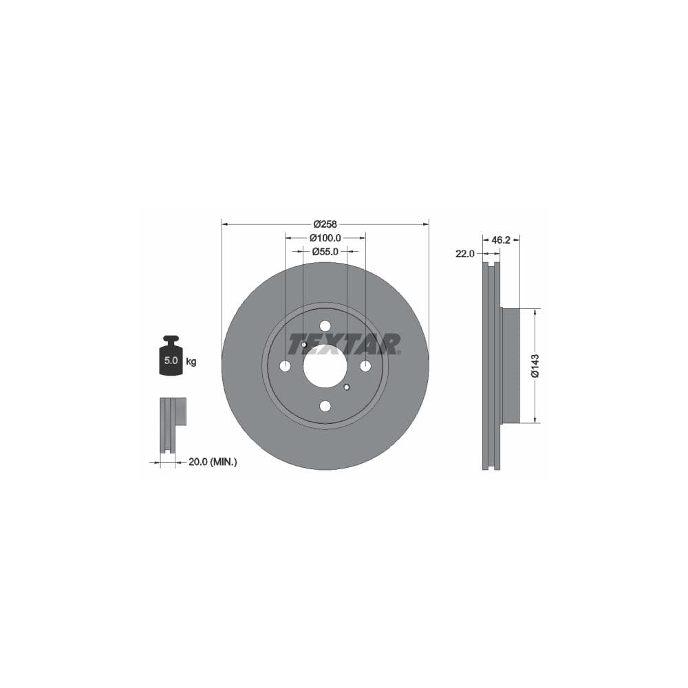 Disc frana TEXTAR 92164203