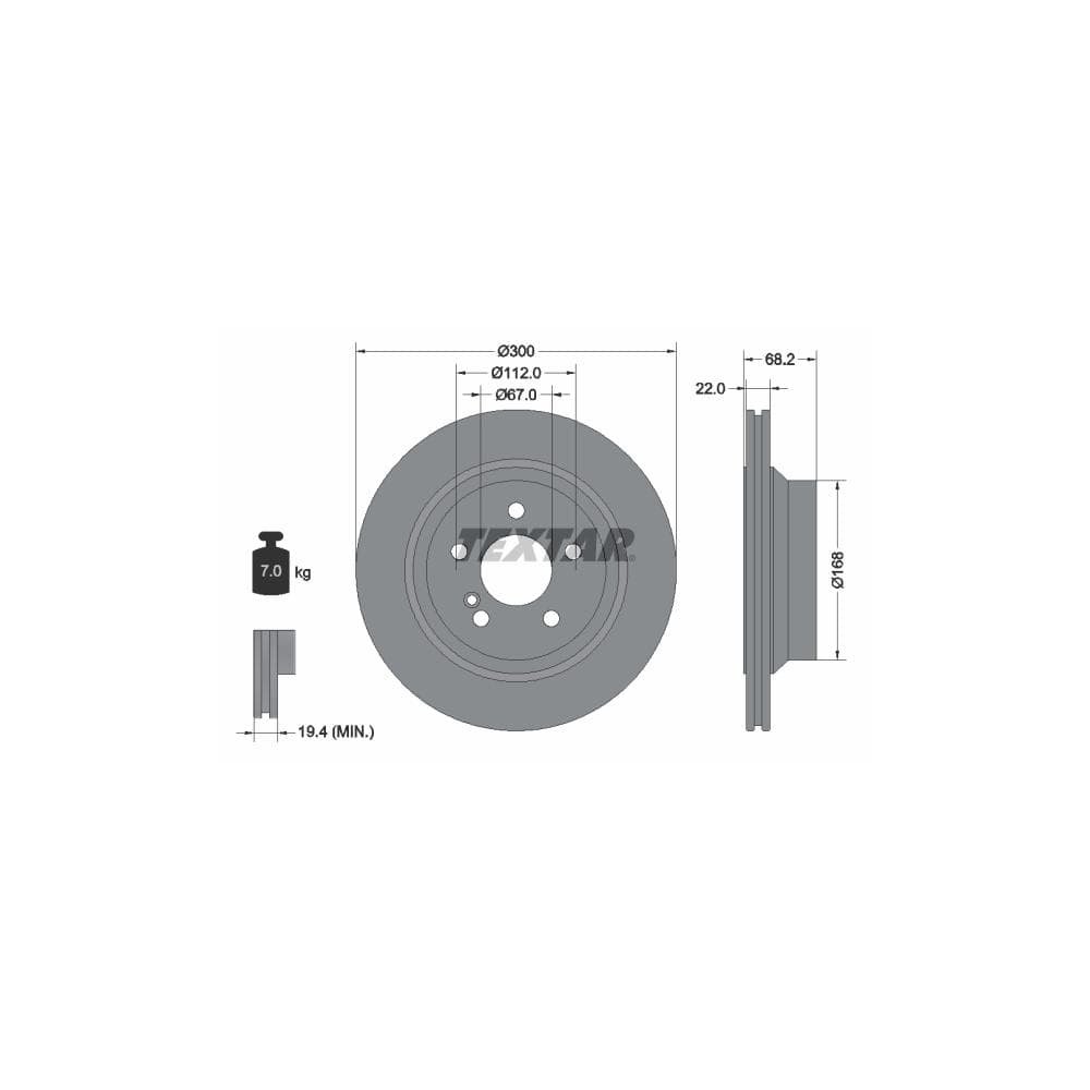 Disc frana TEXTAR 92115505