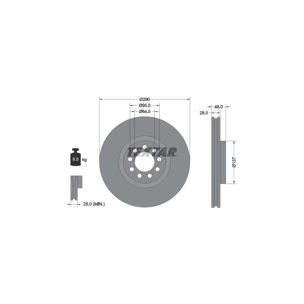 Disc frana TEXTAR 92155700