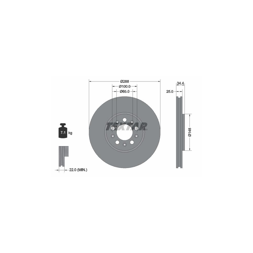 Disc frana TEXTAR 92106605