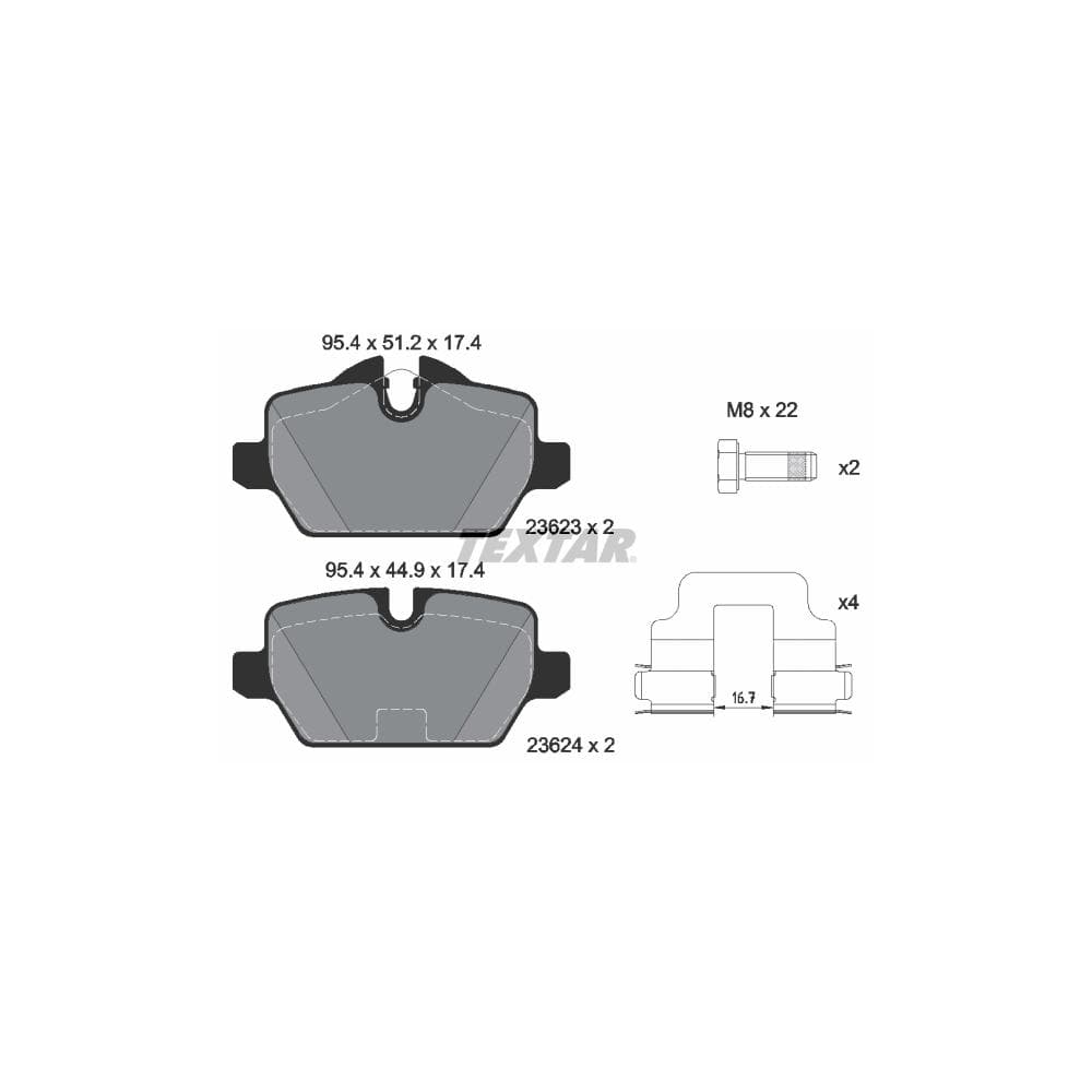 Set placute frana disc TEXTAR 2362303