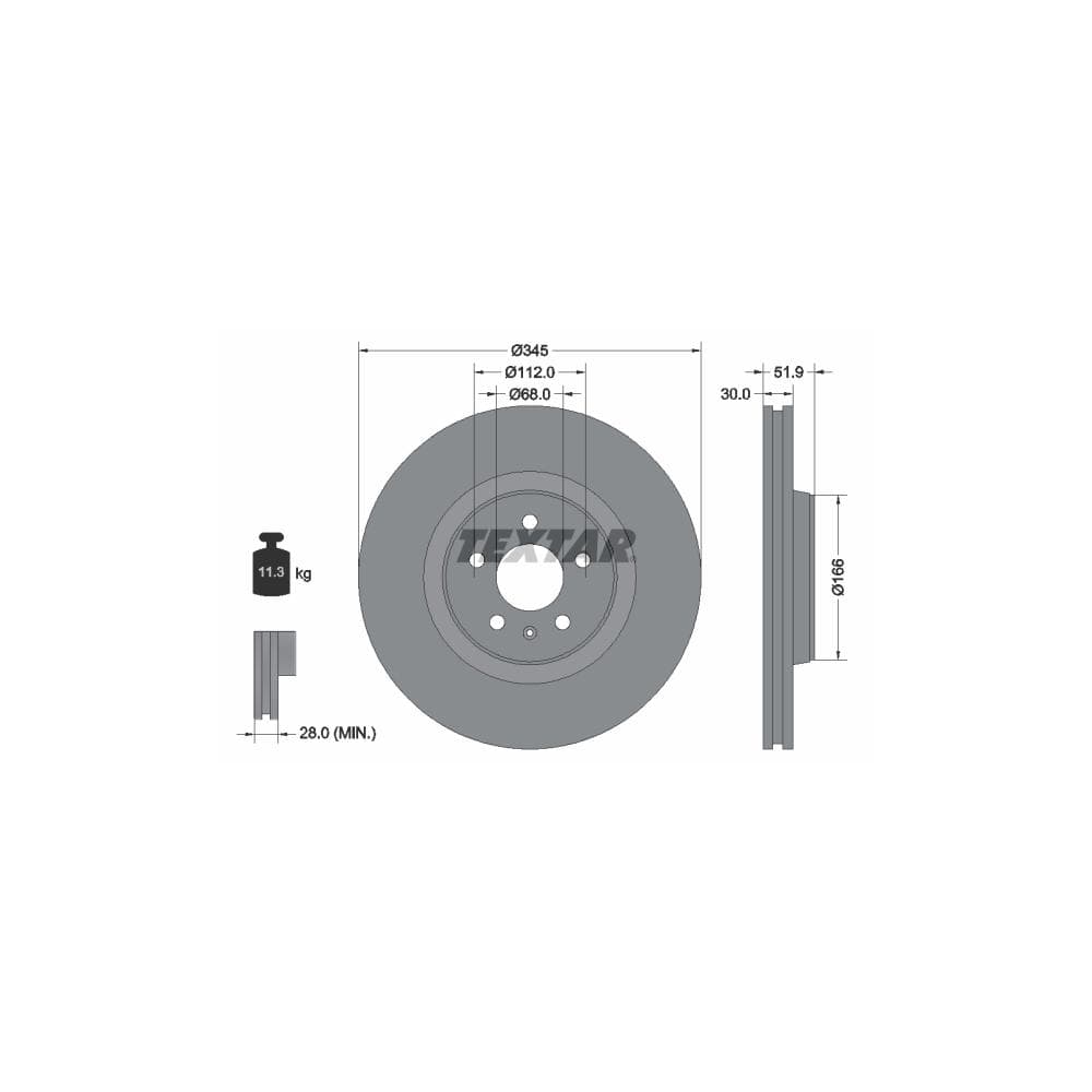 Disc frana TEXTAR 92229205