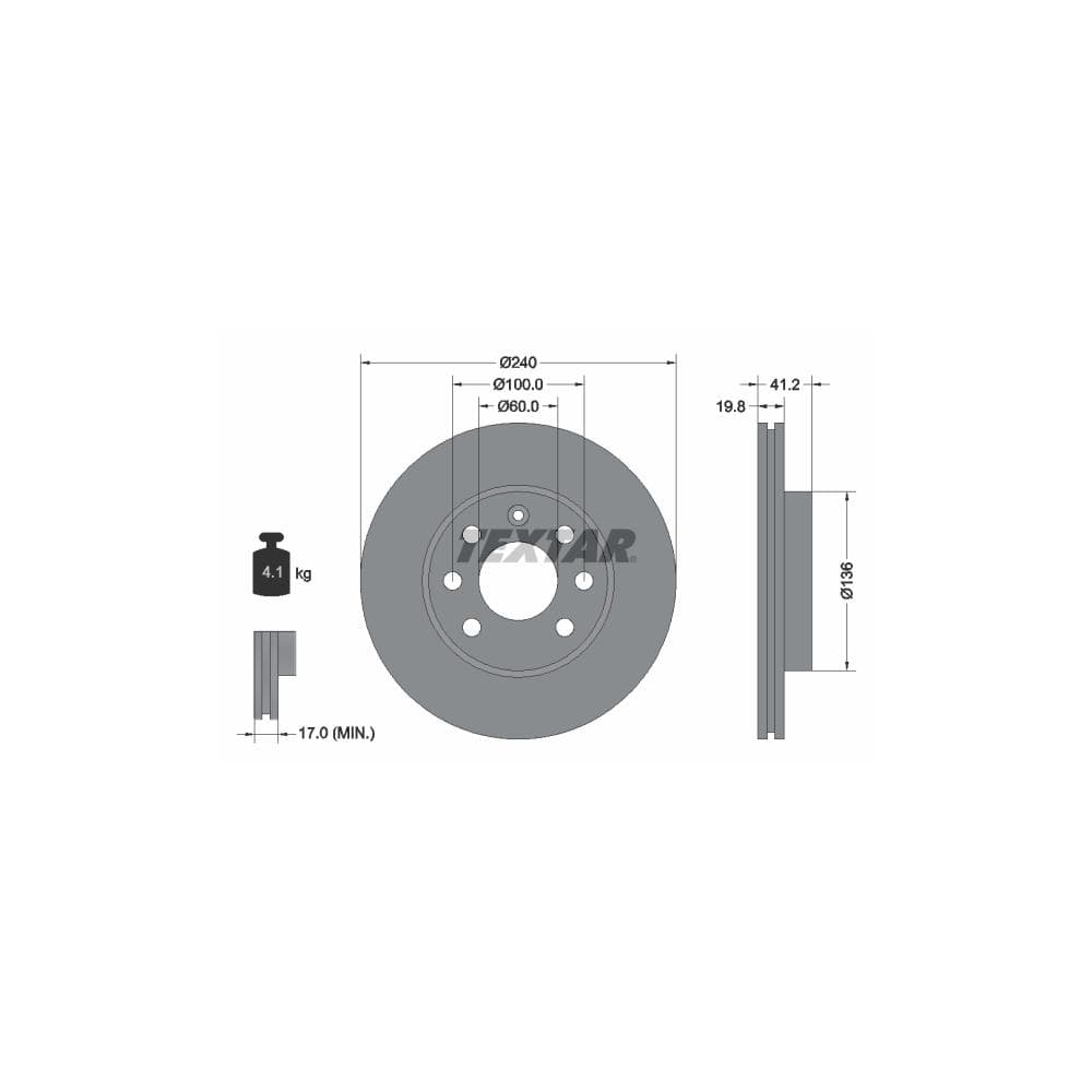 Disc frana TEXTAR 92111403