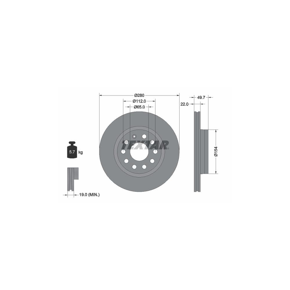 Disc frana TEXTAR 92120705