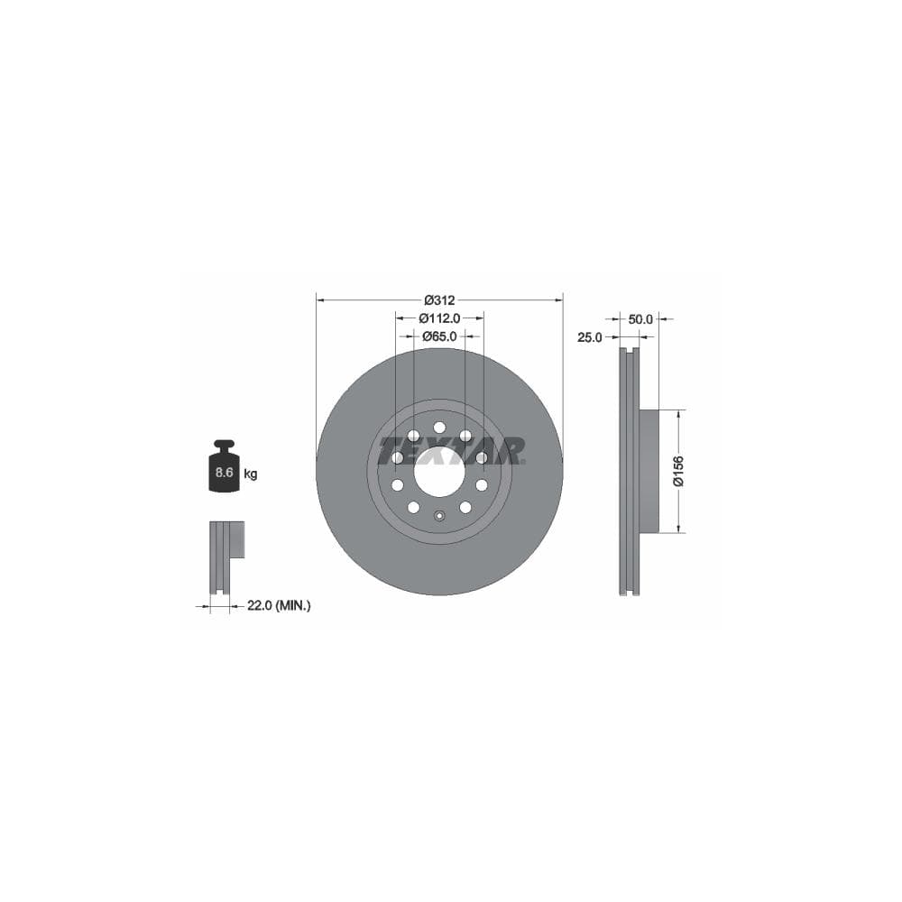 Disc frana TEXTAR 92120505