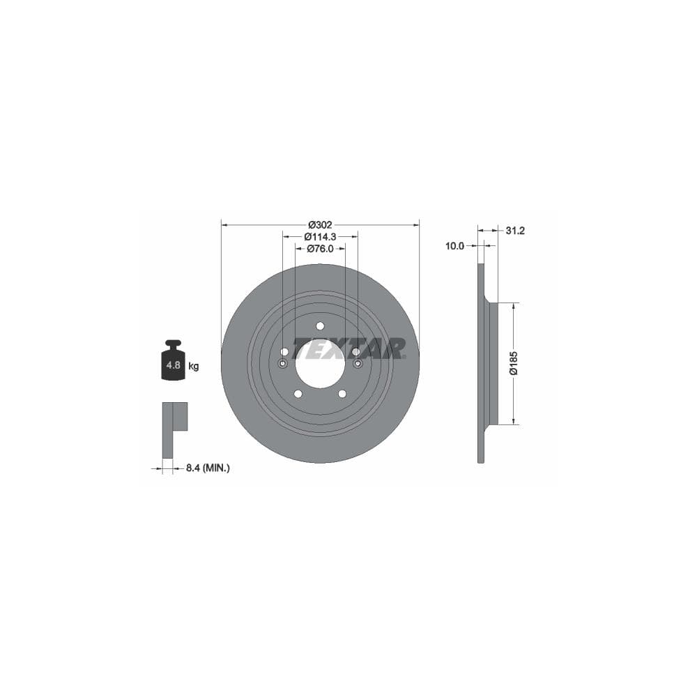 Disc frana TEXTAR 92293403