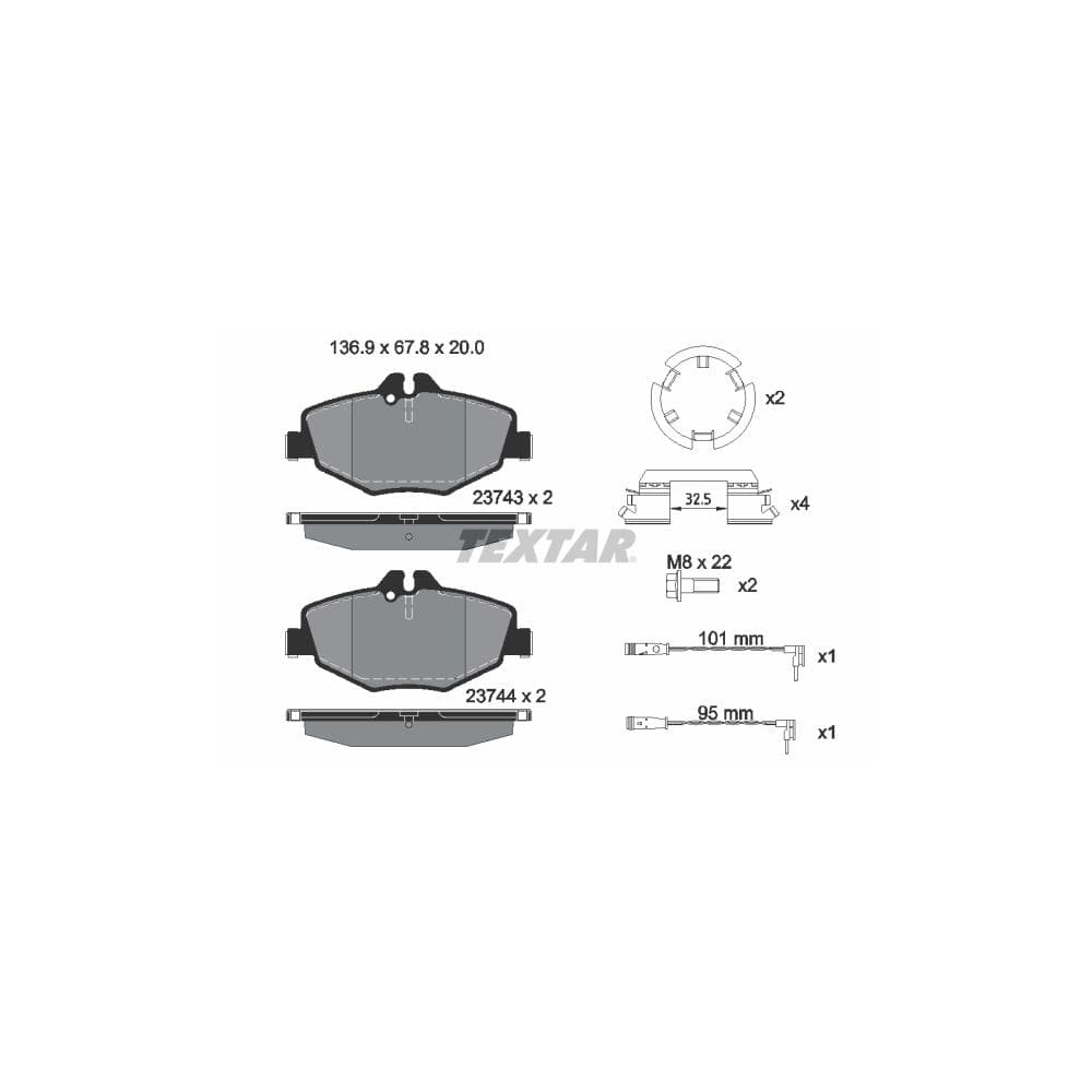 Set placute frana disc TEXTAR 2374303
