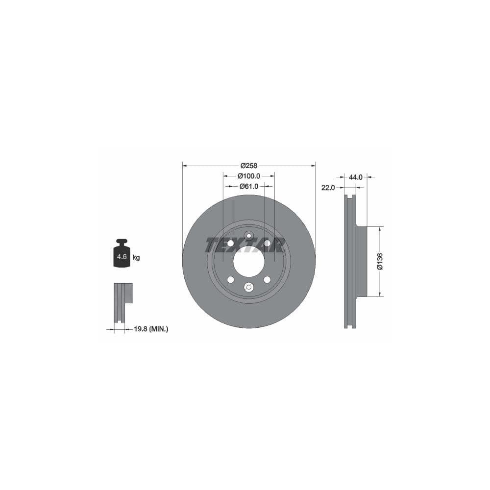 Disc frana TEXTAR 92255203