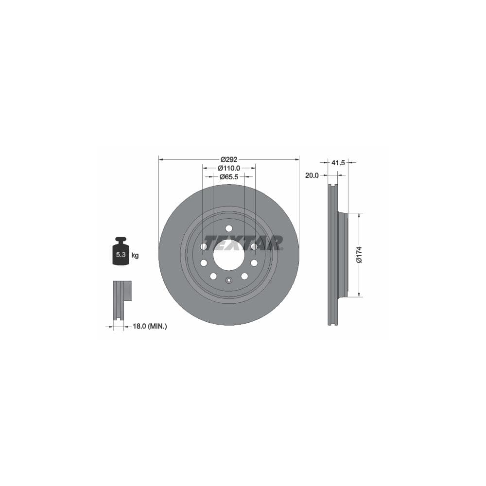 Disc frana TEXTAR 92118403
