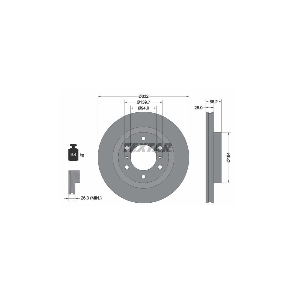 Disc frana TEXTAR 92167203