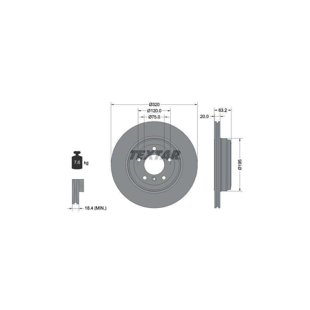 Disc frana TEXTAR 92122703