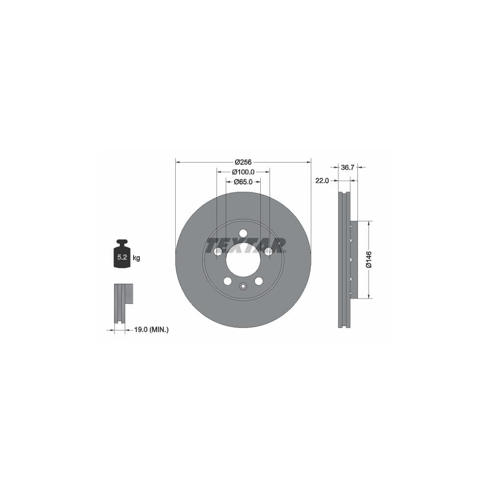 Disc frana TEXTAR 92082205