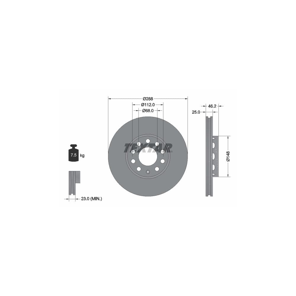 Disc frana TEXTAR 92057605
